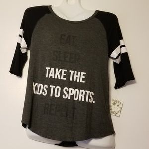 Mom Raglan shirt Eat Sleep Kids to Sports Repeat